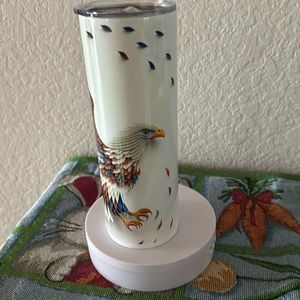 Patriotic American Eagle 20 Ounce Skinny Tumbler with Straw and Plastic …